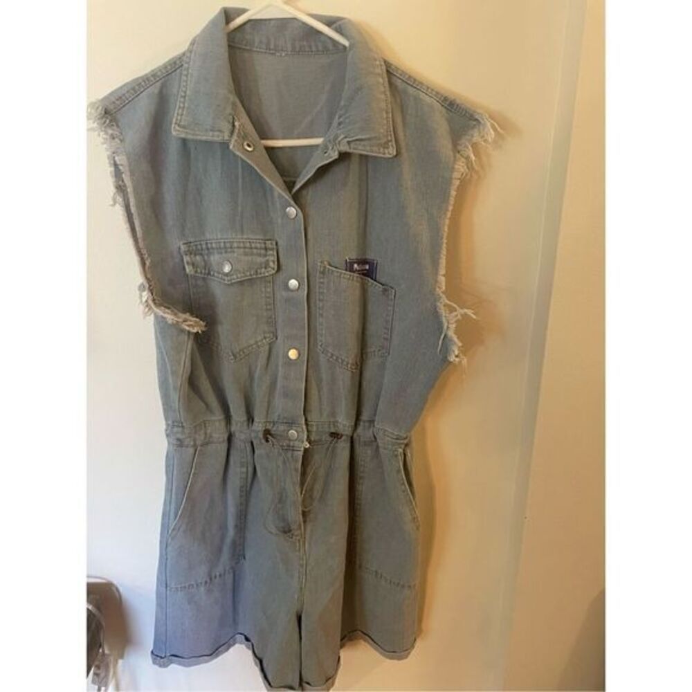 Alexander McQueen Knock Off Denim Romper (SZ M)